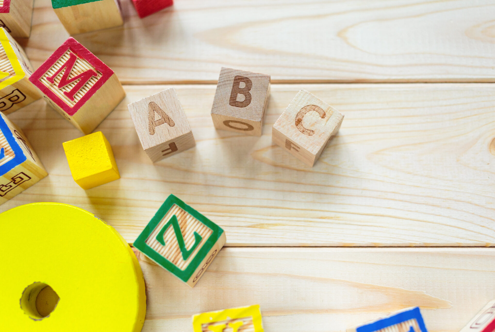 preschool wooden letter cubes